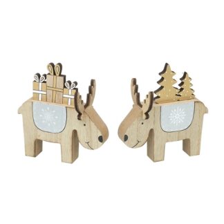 Wooden reindeer decoration