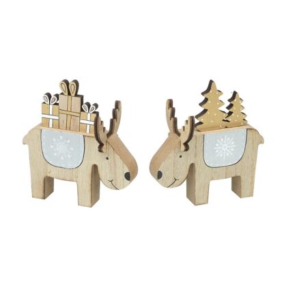 Wooden reindeer decoration