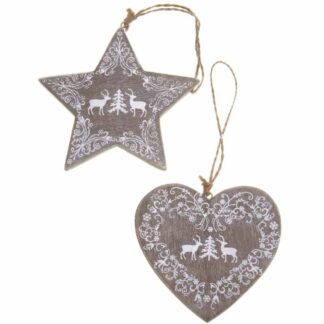 Wooden Heart or Star Hanger
