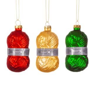 Knitting yarn bauble choice of colours set of 3