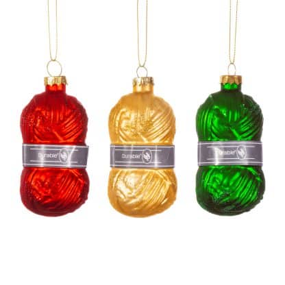 Knitting yarn bauble choice of colours set of 3