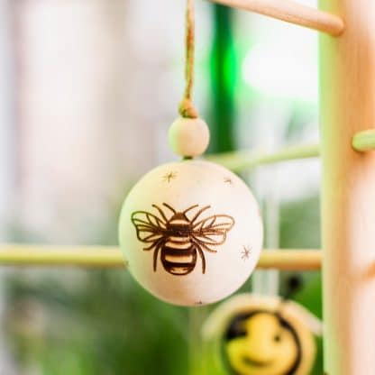 Wooden bee bauble