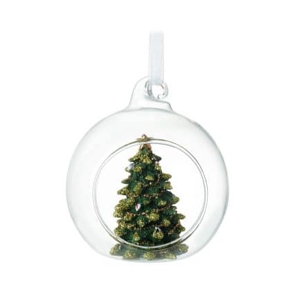 Glass bauble with Christmas tree