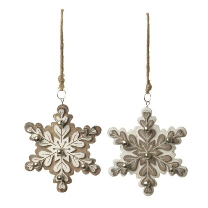 Wooden decorative hanging snowflake tree decoration