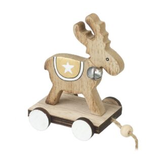Pull along wooden reindeer