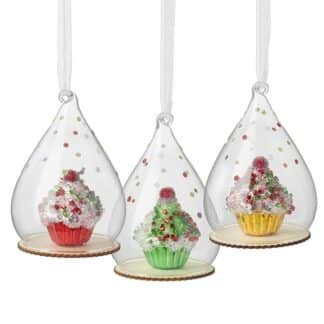 Glass Cupcake Tree Decoration