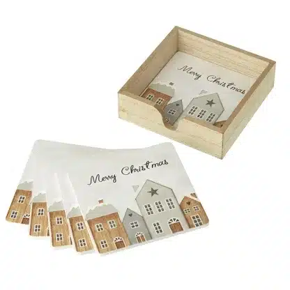 Merry Christmas Table Coasters Set