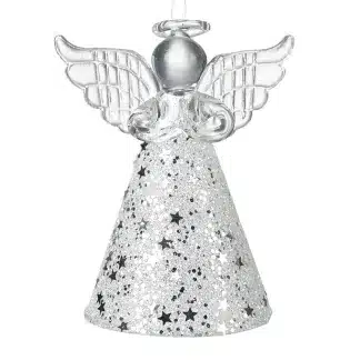 Silver Glass Stars Angel
