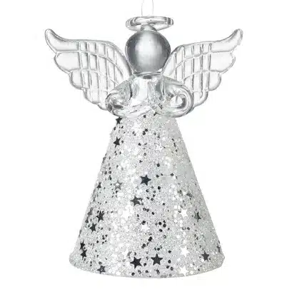 Silver Glass Stars Angel