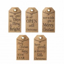 Pack of five card gift tags