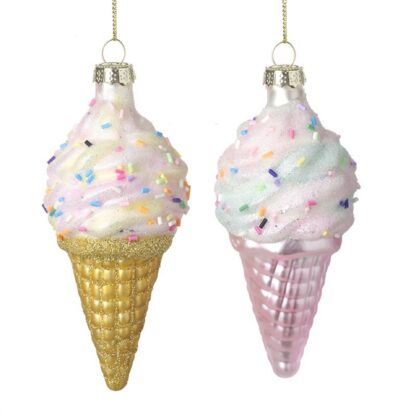 Glass Hanging Ice Cream Decoration