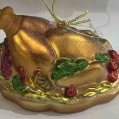 Glass Hanging Turkey Christmas Tree Decoration