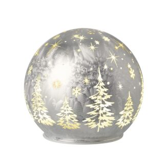 Silver tree design light up dome
