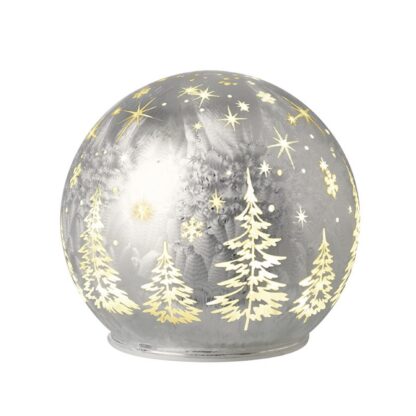 Silver tree design light up dome