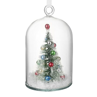 Christmas Tree in a Glass Dome Ornament