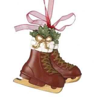 Red Ice Skates Hanging Ribbon