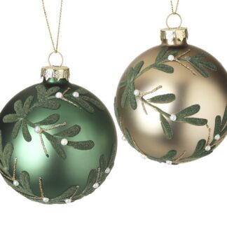 Green Or Gold Bauble With White Pearl